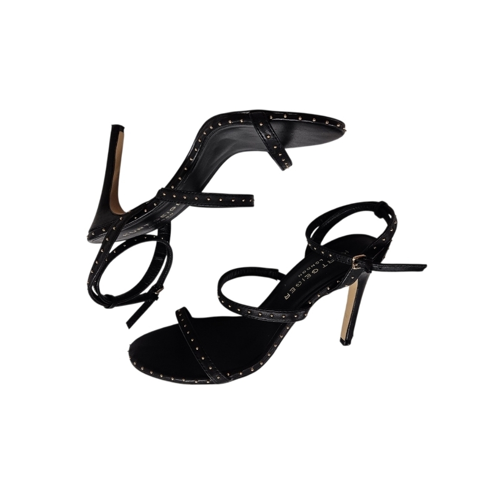 Kurt Geiger London Portia Studded Leather Heels In Black And Gold Size 7.5 / 38 - Picture 5 of 11